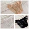 Bow Lace Flower Panties Seamless Women Underwear Thin Strap Lace Mesh Briefs  Lady