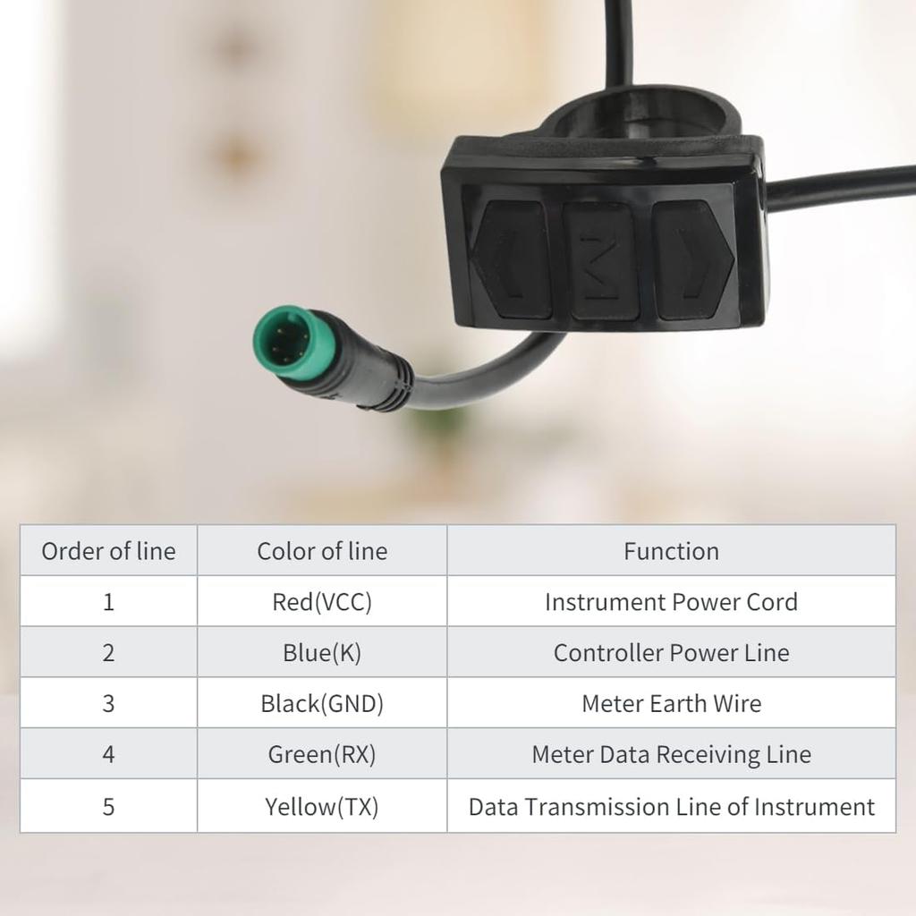 LCD Display, 24V 36V 48V 60V 5 Pin E Scooter M5 Panel Meter Screen Suitable for 31.8 22.2mm Handlebar Electric Bikes