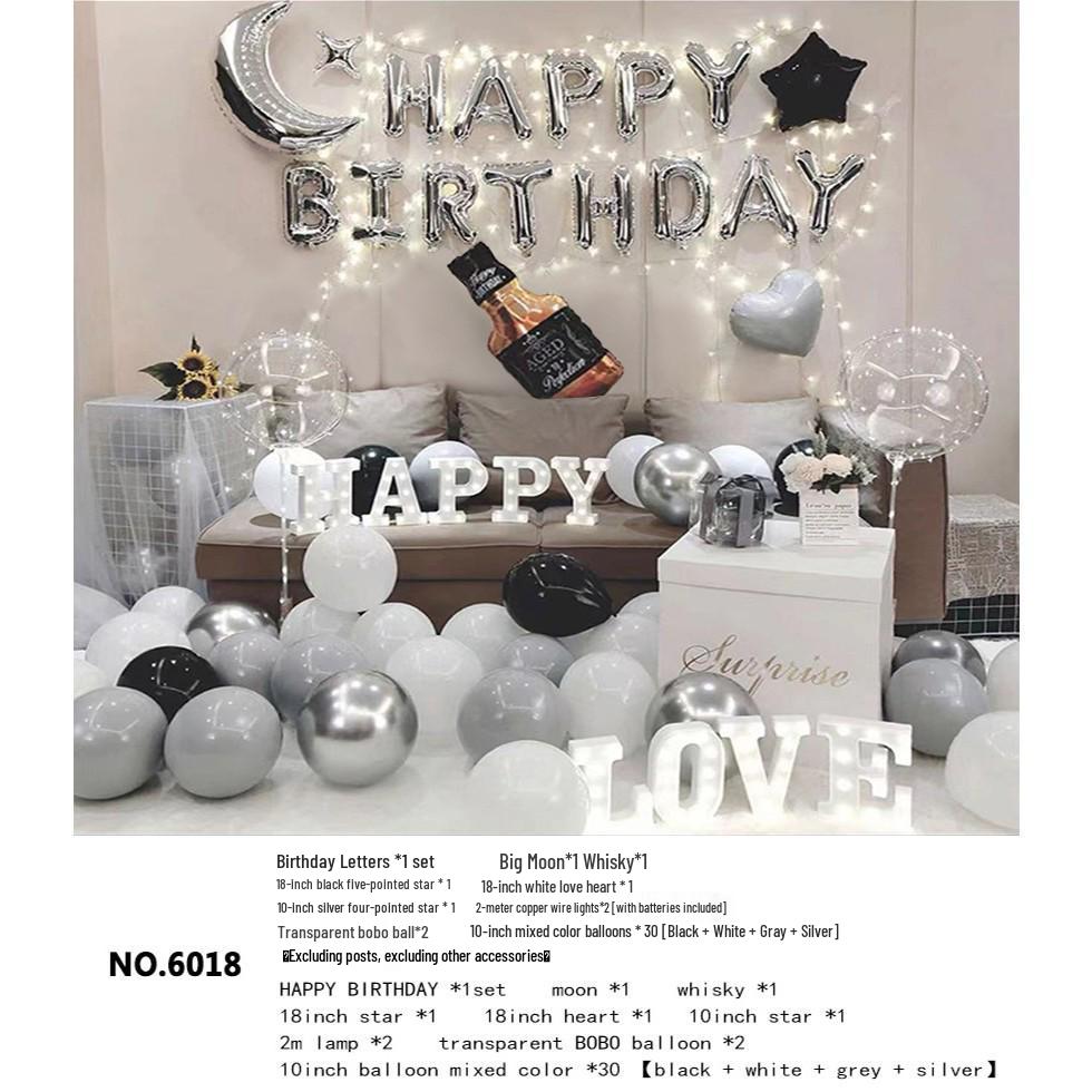 Romantic Birthday Balloon Set: High-End Decorations for Boyfriend or Girlfriend