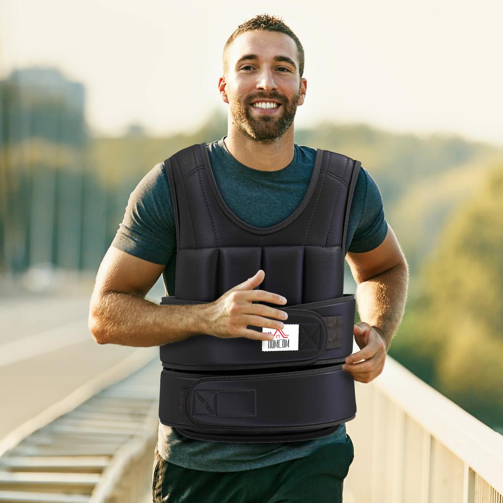 20KG Adjustable Weight Vest, Black