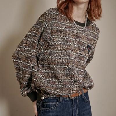 MuTe Tone Color Mix Tweed Round Neck T shirT zd11qT605na