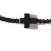 Handcrafted Woven Cord Bracelet with Crucifix Charm Adjustable for Men Stylish Gift Black Minimalist Fashion Bangle
