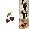 Chic Snake Chain Cherry Necklace For Women Featuring Stunning Artificial Gemstone