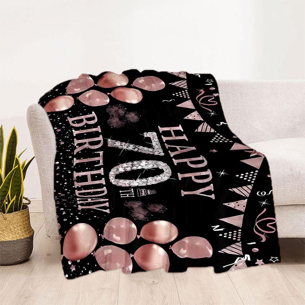 1pc Happy 70th Birthday Celebration blanket Soft and Warm for Sofa Office Camping Travel Livingroom Great Gift for Friends and Family Comfortable