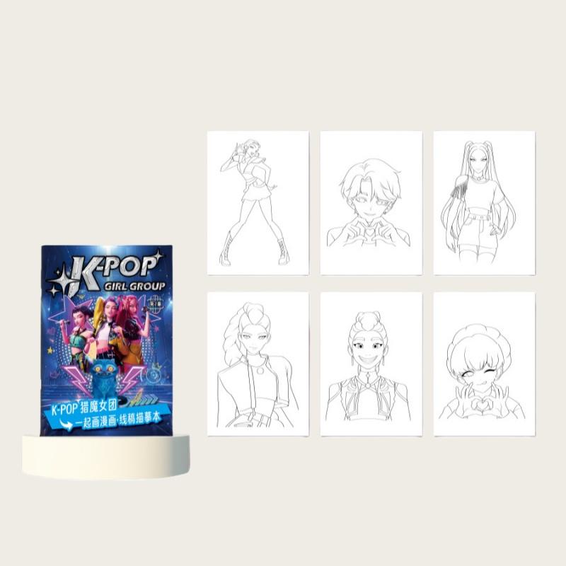 1/3 Adet Kpop Şeytan Avcıları Rahat Boyama Kitapları Çocuk Çizim Sanat Malzemeleri Huntrix Rumi Mira Zoey Resim Kitabı Hediyeler