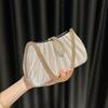 Borsa da sera elegante in raso da donna, pochette plissettata, borsetta da matrimonio con catenelle, borse da festa e da ballo con strass per matrimonio, sposa