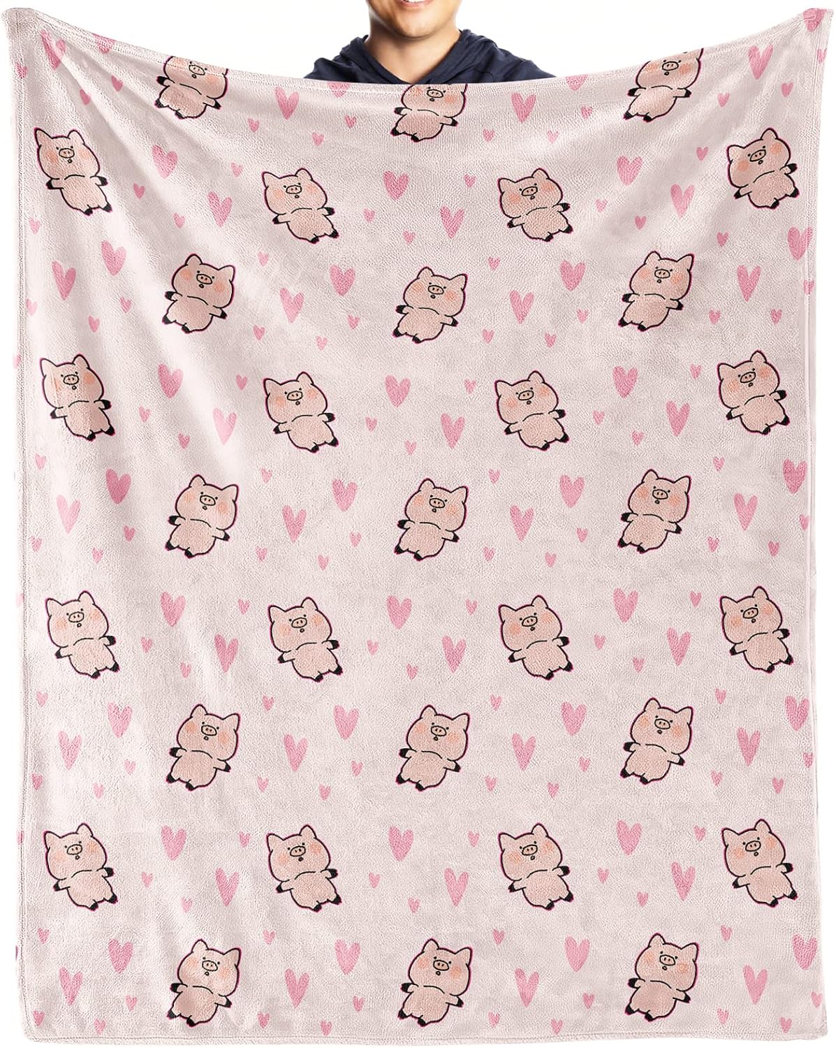 

Pig Blanket Gifts Flannel Fleece Throw Blanket Soft for Girls Boys Adults Lightweight Comfortable Warm Cute Pig Themed Blanket 100cmx150cm