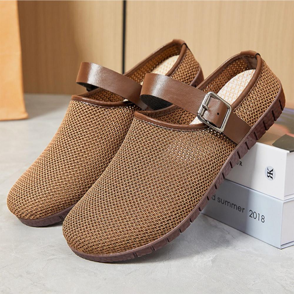 Women's Casual Shoes New Versatile Casual Sandals Retro Sandals Women Wearing Knitted Mesh Bread Head Slippers Women Outside