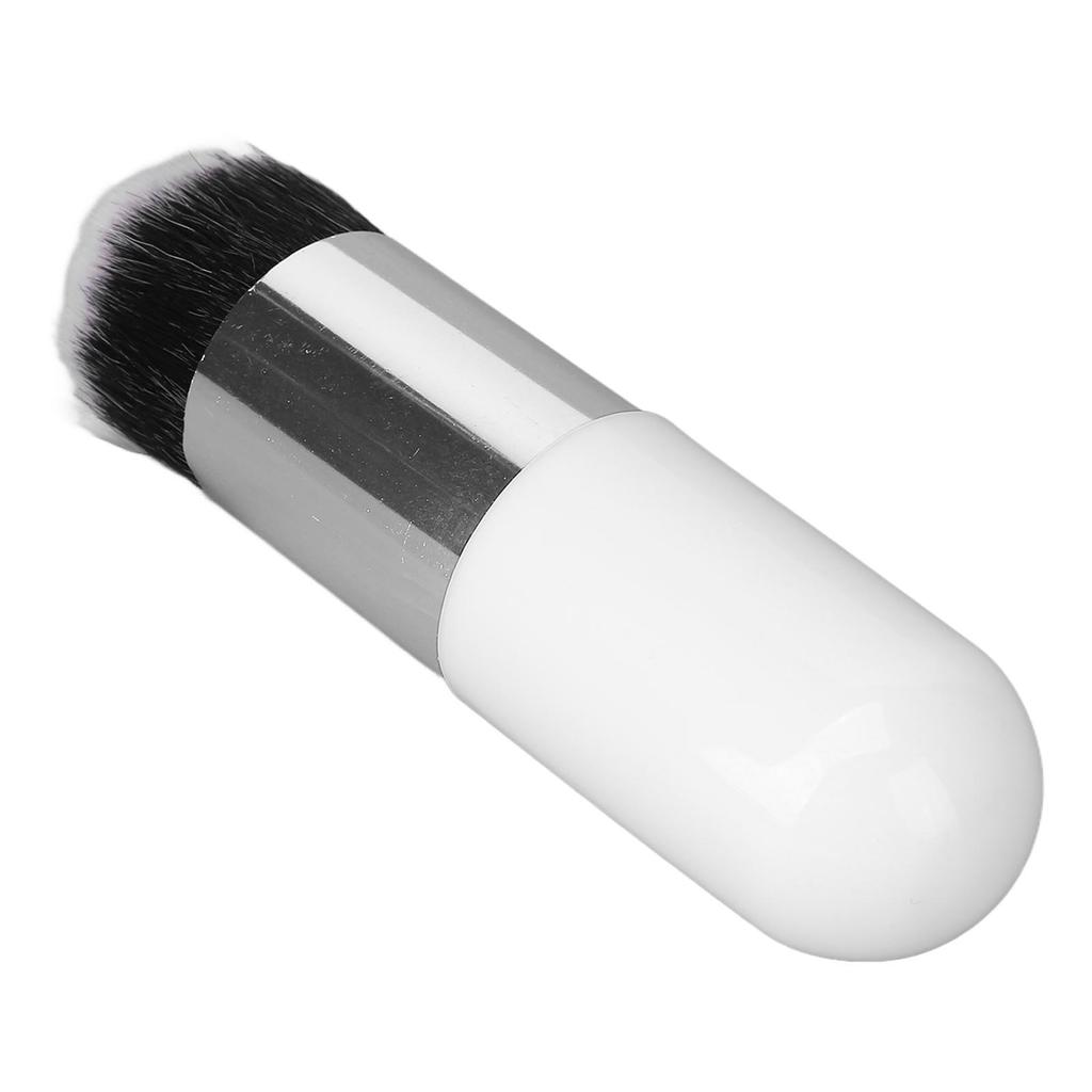 2pcs Foundation Brush Artificial Fiber Soft Comfortable Portable Makeup Brush for Women White Silver