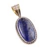 Natural Sodalite Gemstone 925 Solid Sterling Silver Two Tone Pendant 1.50" M1I41