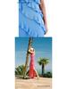 European-American Backless Spaghetti Strap Wave Slim-Fit Slit Maxi Dress