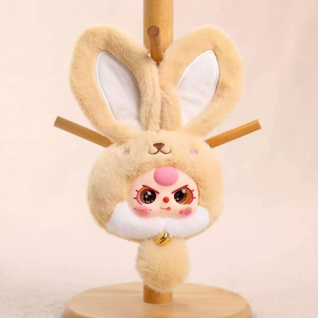 20cm Entzückende Hasen Plüschtiere Eine Hasenpuppe mit Glocke Bunt gefärbte Vinylpuppen Kinderspielzeug Heimdekoration Geburtstagsgeschenke für Mädchen
