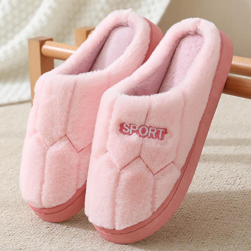 Men's and Women's Plush Fur Slippers: Indoor Cotton Warmth for Autumn and Winter