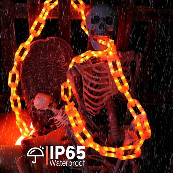 Batteridrevne LED-lys med plastkjede for Halloween-rekvisitter, kjedelys for Halloween-fest, cosplay-tilbehør
