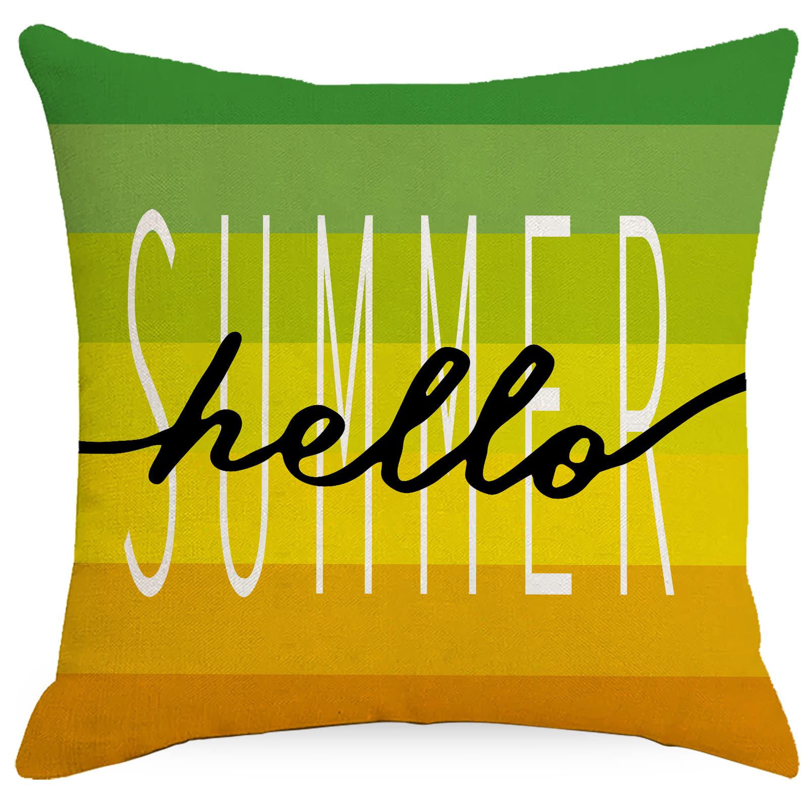 

New Sunflower Printed Pillow Cover Summer Linen Sofa Home Ornament Pillow Cover Premium Durable Quality Useful 45 * 45Cm without pillow core