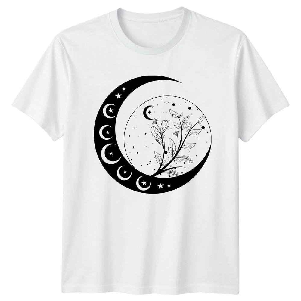 Celestial Moon Phases Floral TShirt Botanical Moon Birthday Gift For Him And Her S