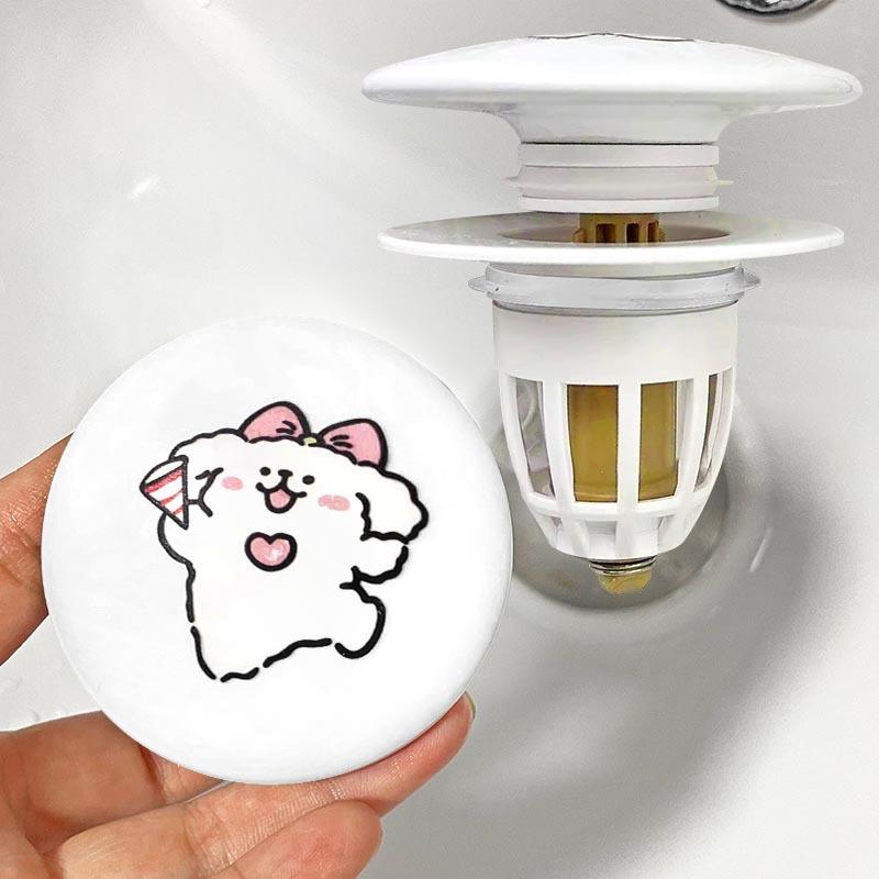 Hand Basin Pressure-type Water Stopper, Washbasin Bouncing Core, Floor Drain Water Outlet, Pipe Anti-odor Core, Hand Basin Leakage Stopper Butterfly Puppy