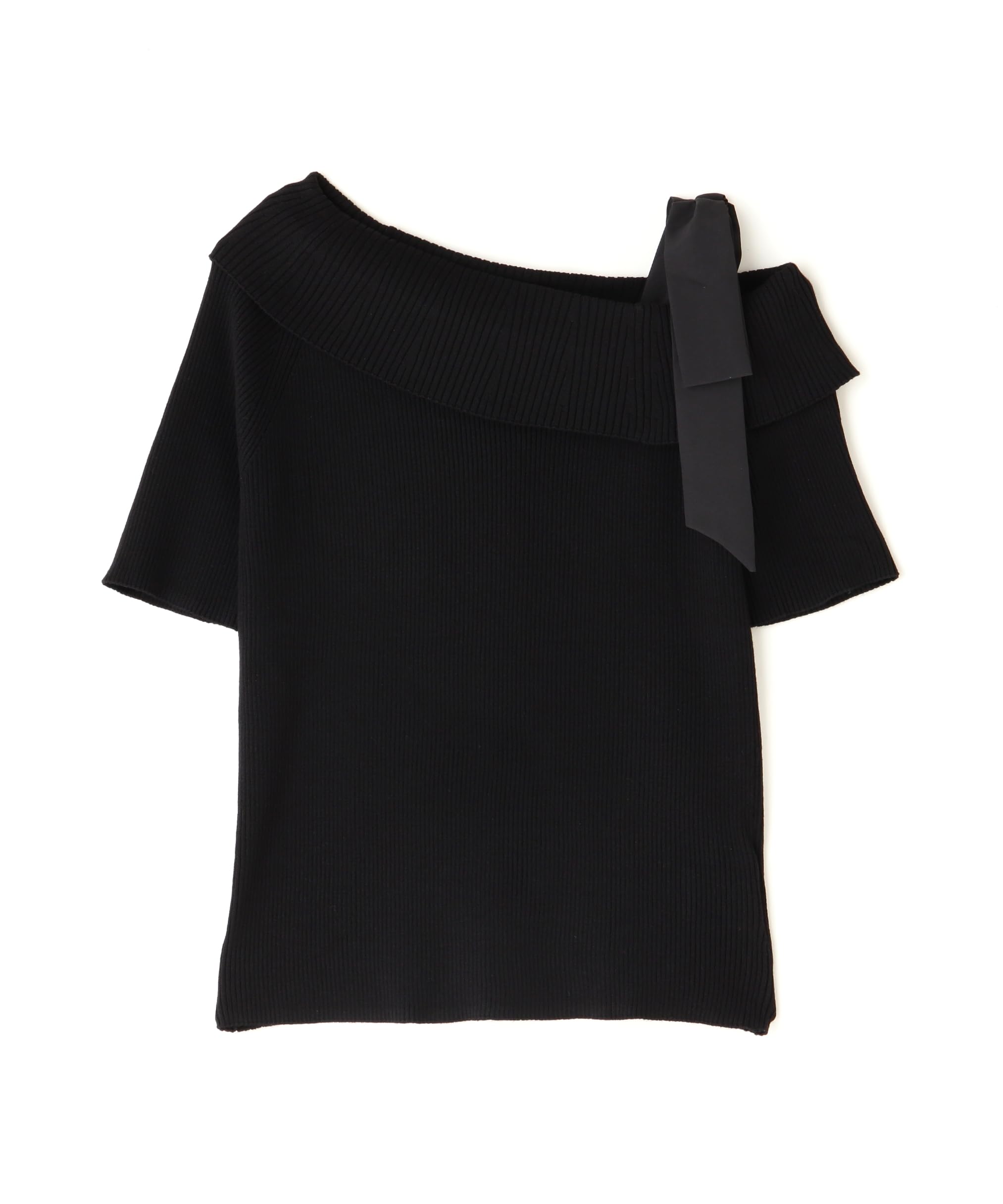 

Асимметричный женский свитер Natural Beauty Basics из рубчатого трикотажа, черный, чёрный