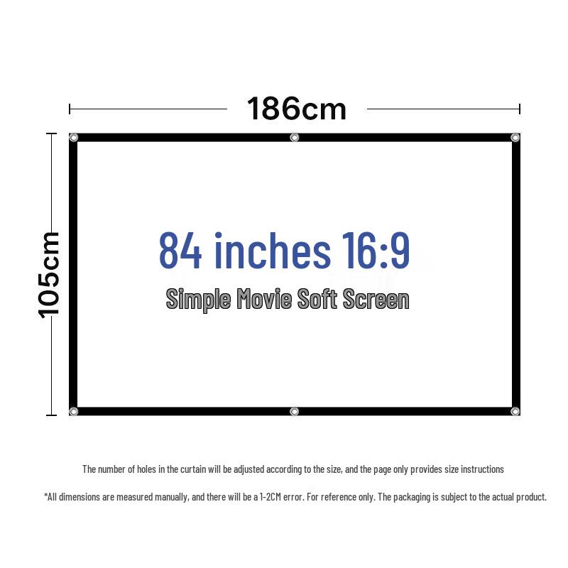 100" Portable Anti-Light HD Projection Screen, Wall Mountable for Home & Outdoor Movies.