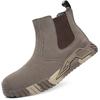 Work Boots Safety Steel Toe Shoes Men Chelsea Boots Anti-Scald Welding Shoes Anti-Smash Indestructible Boots Work Safety Shoes