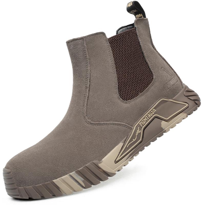 Work Boots Safety Steel Toe Shoes Men Chelsea Boots Anti-Scald Welding Shoes Anti-Smash Indestructible Boots Work Safety Shoes
