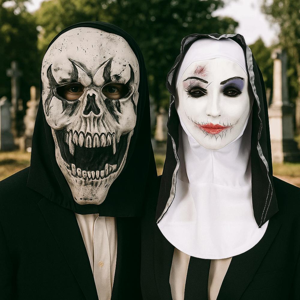 Unisex Halloween Skull Headwear Universal Halloween Latex Mask Screaming Zombie Mask Costume Party