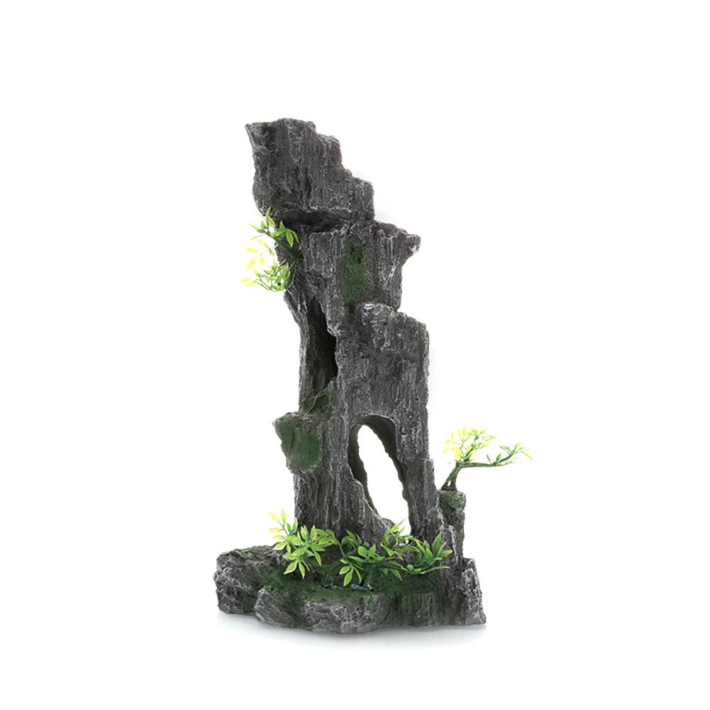 Aquarium Decoration Simulation Rockery Fish Tank Landscaping Stone Ornament Artificial Resin Mountain Fish Hiding Cave Stone Decor