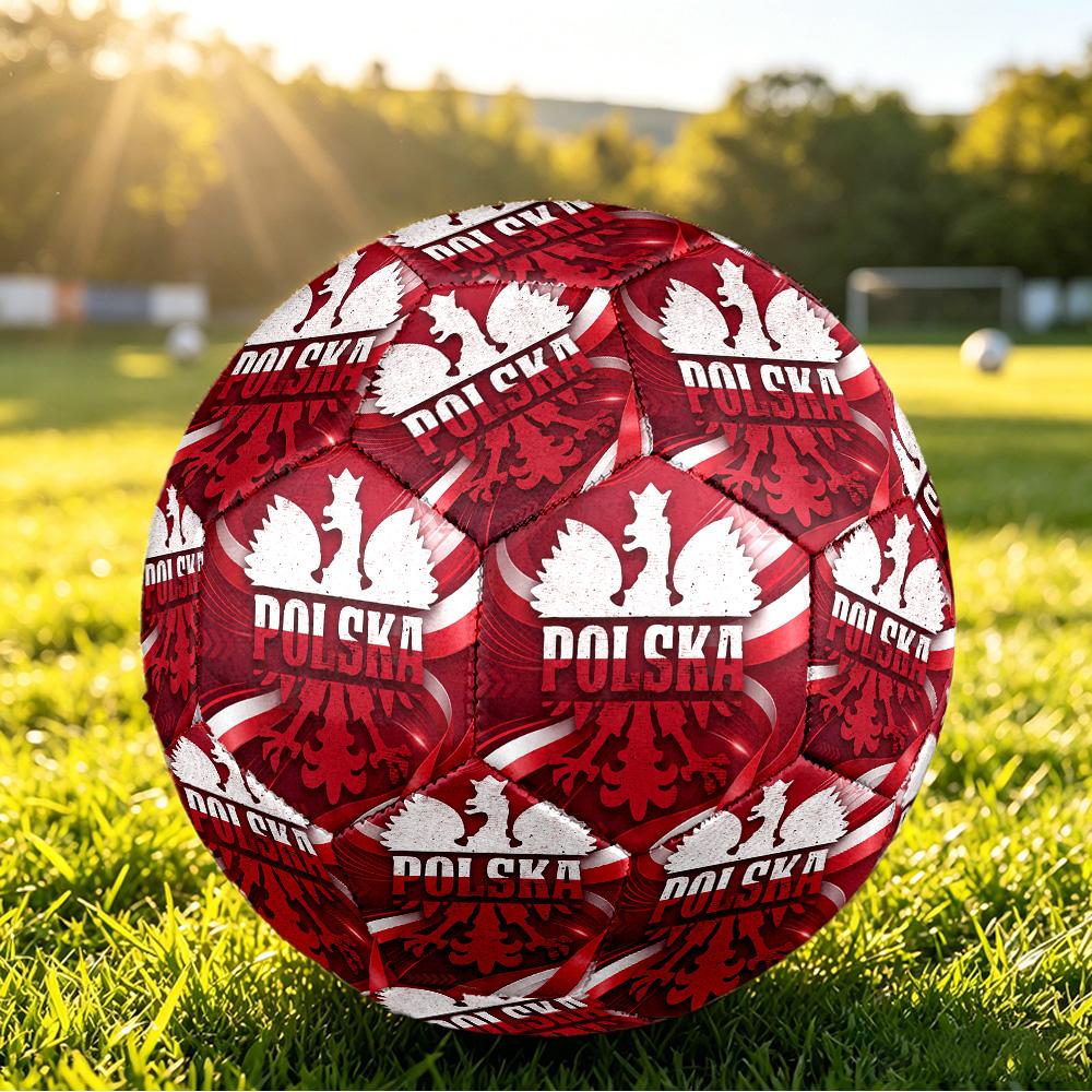 Poland Football Printed Size 5 Soccer Ball Wear Resistant Standard Adult Training Football Fan Gift for Indoor Outdoor Match Sports