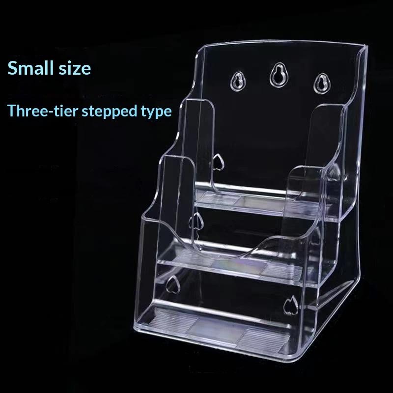 Hot Sale A6 1/2/3Layers Brochure Holder Clear Flyer Menu Paper Card Stand Display Rack Card Storage