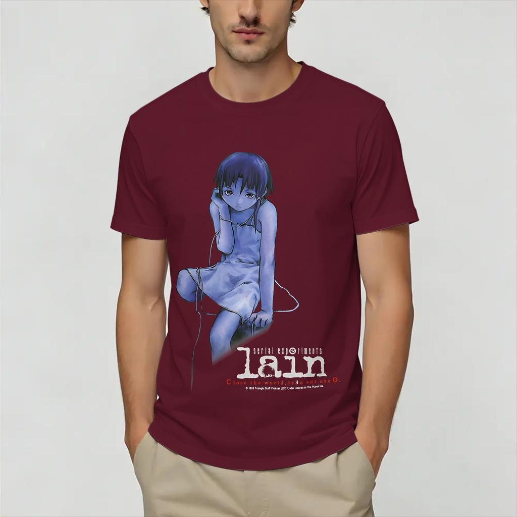 Serial ExperiUnisexts Lain Cotton TShirt For Unisex Summer Vintage T Shirts O Neck Popular Tees Oversize Hot Sale Clothes