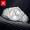 Mens Multi-Function Day Date Quartz Watches Luminous Waterproof Octagonal Dial Steel Butterfly Buckle Dress Watch