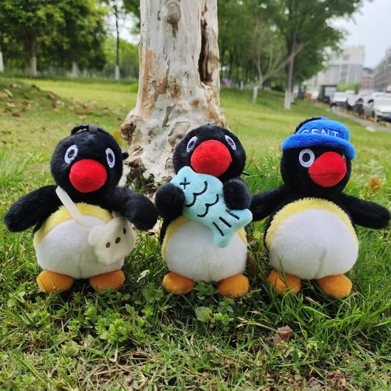 Lieblicher Pinguin Plüsch Schlüsselanhänger Kreativer Rucksackanhänger Kawaii Cartoon Umarmender Fisch Pinguin Puppe Niedliche Dinge Mädchen Frauen Geschenk