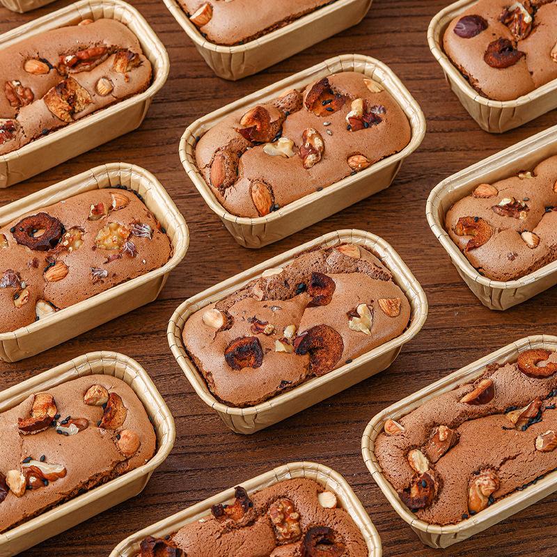 50Pcs Oven Safe Nonstick Kraft Paper Cake Moulds Rectangular Disposable for Baking Cakes Bread Muffins