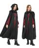 [God-Quality Product] Mysterious and Majestic Gothic-Style Hooded Long Cape with Dark Fabric for Halloween Cosplay (Black, Small)