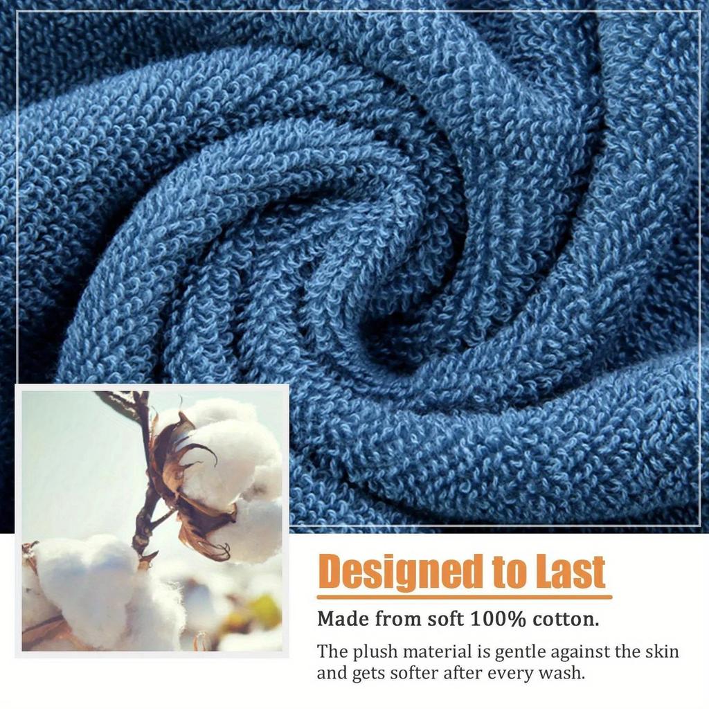 Cotton Thickened Absorbent Towel with Embroidery