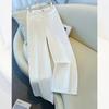 Women's Wide-Leg White Jeans, Spring Summer 2025 - Retro Slim Fit, Loose Straight-Leg Trousers
