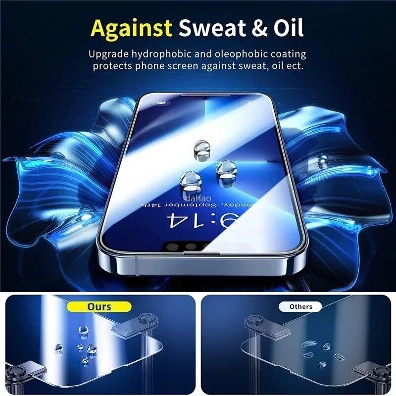 4PCS Tempered Glass for iPhone 11 12 13 14 15 Pro XR X XS Max Screen Protector On for iPhone 15 Pro Max Mini 7 8 Plus SE Glass