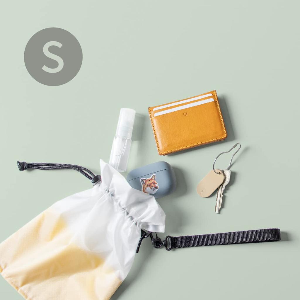 [aso] Regile Kinchaku, Medium Drawstring Bag, Sacoche, Accessory Case, White X Gray, ZE-V204