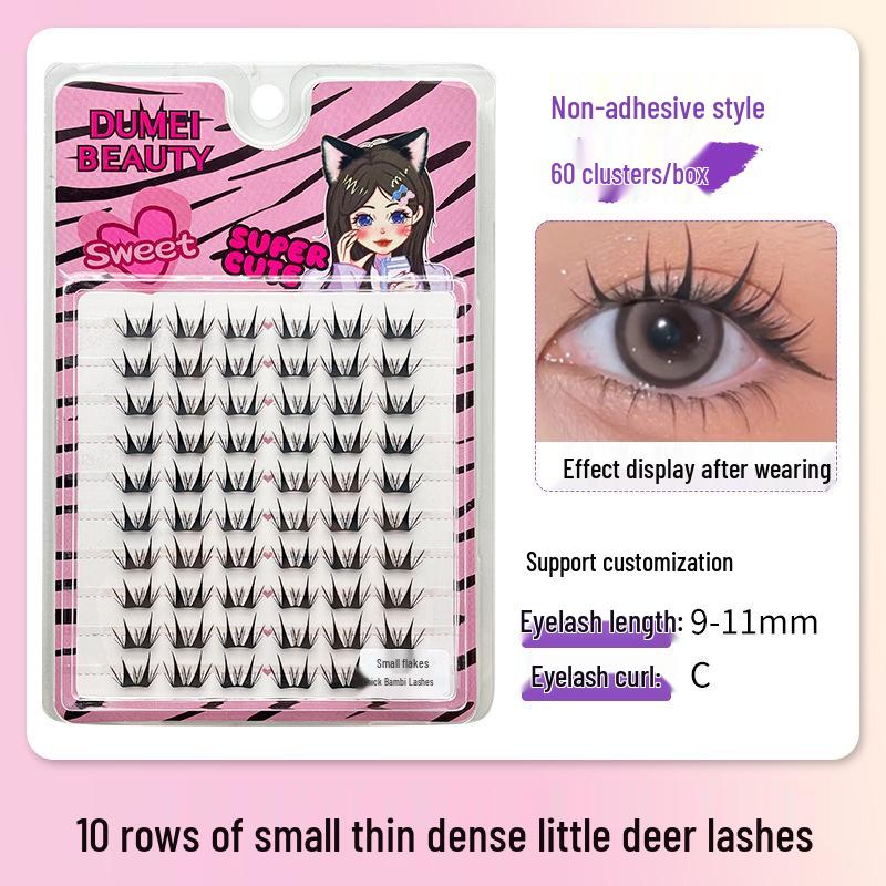 10-Row Autumn Leaf & Sunflower Faux Eyelashes - Flat, Glue-Free