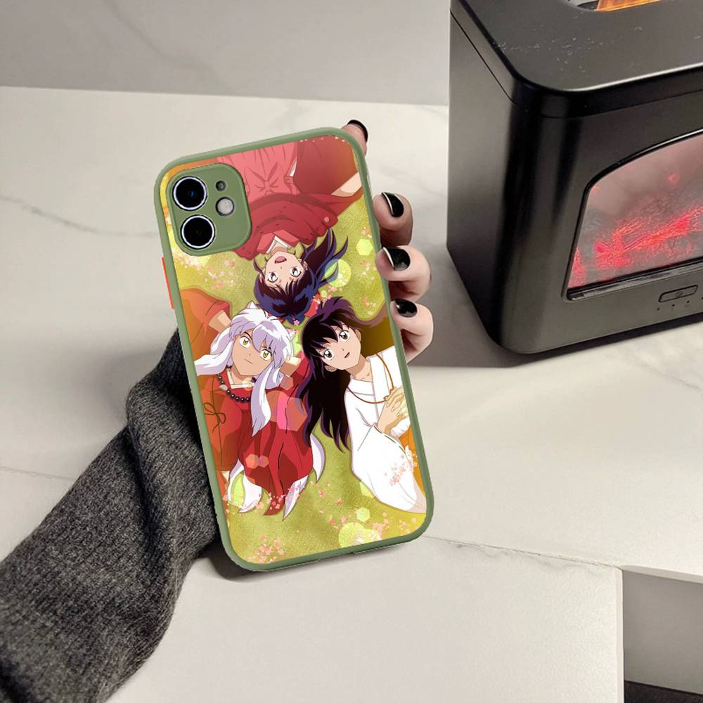 Amine I-Inuyasha Matte Transparent Phone Cover For iPhone Case 16 15 14 13 12 11 Pro Max X XS Max Plus