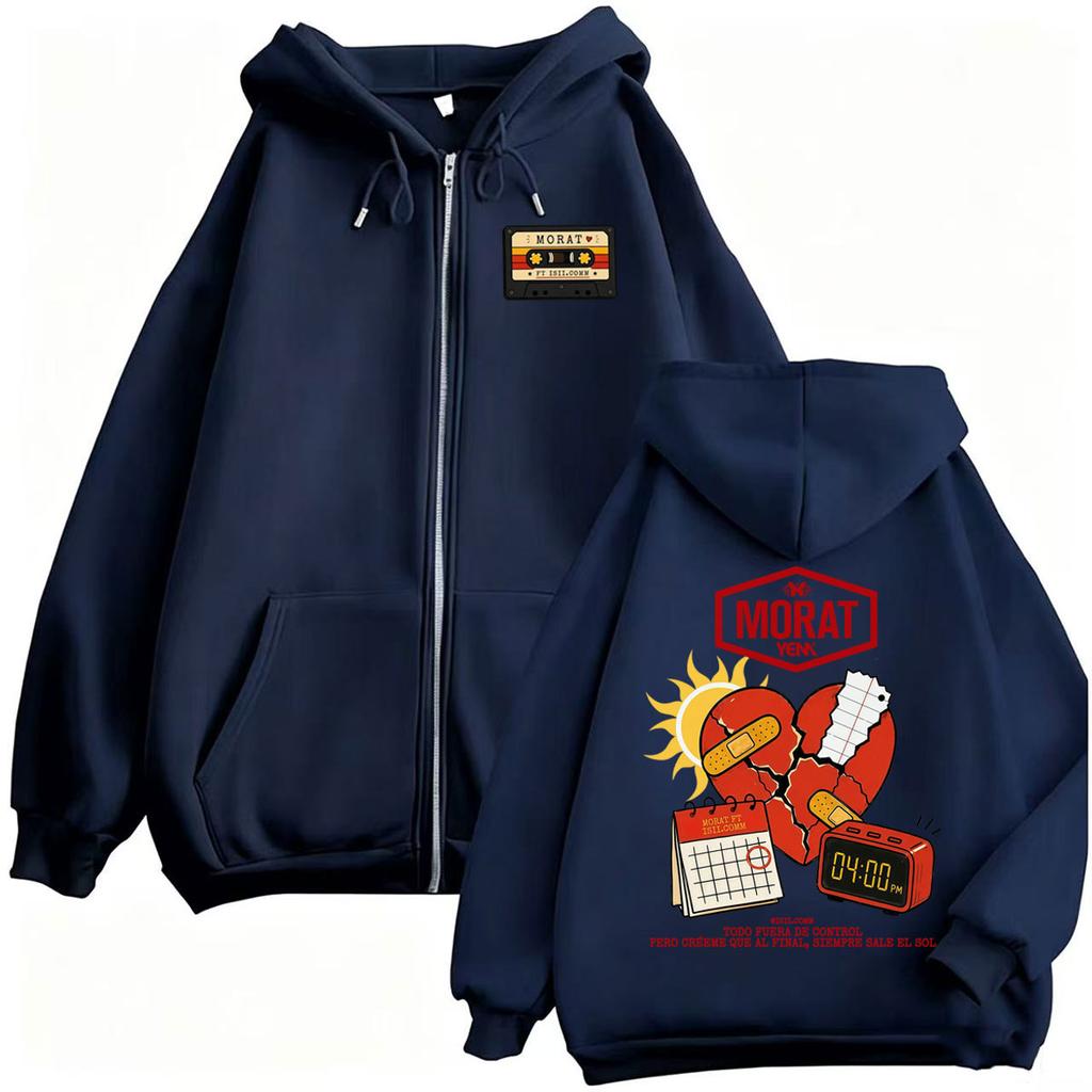 Morat Yem Ya Es Manana World Tour Sudaderas con Cremallera para Hombre y Mujer Sudaderas Chaquetas Abrigos Sudadera con Cremallera