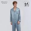 Men's 19 Momme Heavyweight Mulberry Silk Pajamas Set - Long Sleeve, Long Pants, Spring/Summer.