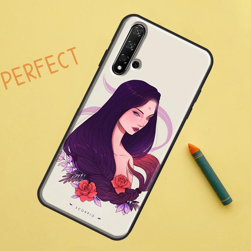 Horoscope Girl Scorpio Taurus Virgo For Huawei Nova Y91 Y70 Y72 Y73 Y60 Y90 Y61 8i 7i 11i 12i 12s 9 10 SE P20 P30 P40 Lite Case