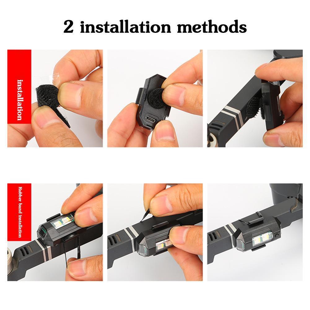 Universal Strobe Warning Light Perfect For Motorcycles, Drones, Bicycles 7-Color Usb Rechargeable Anti-Collision Tail Lamp