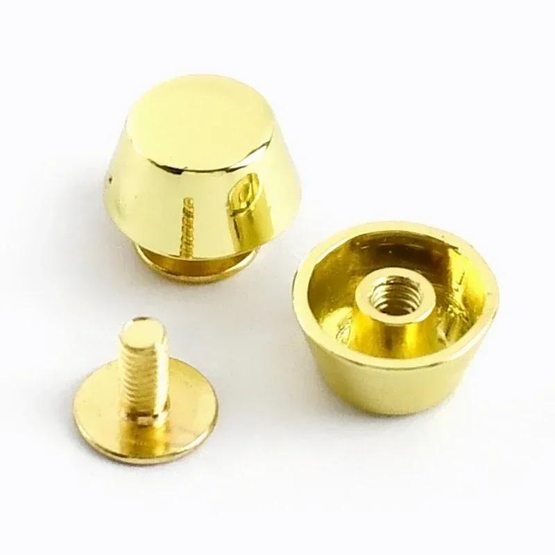 5/10/20Pcs Meetee Metal Nails Buckle Handbag Bottom Protecting Feet Bucket Shape Flat Studs Screw Rivets Bag Leather Accessories
