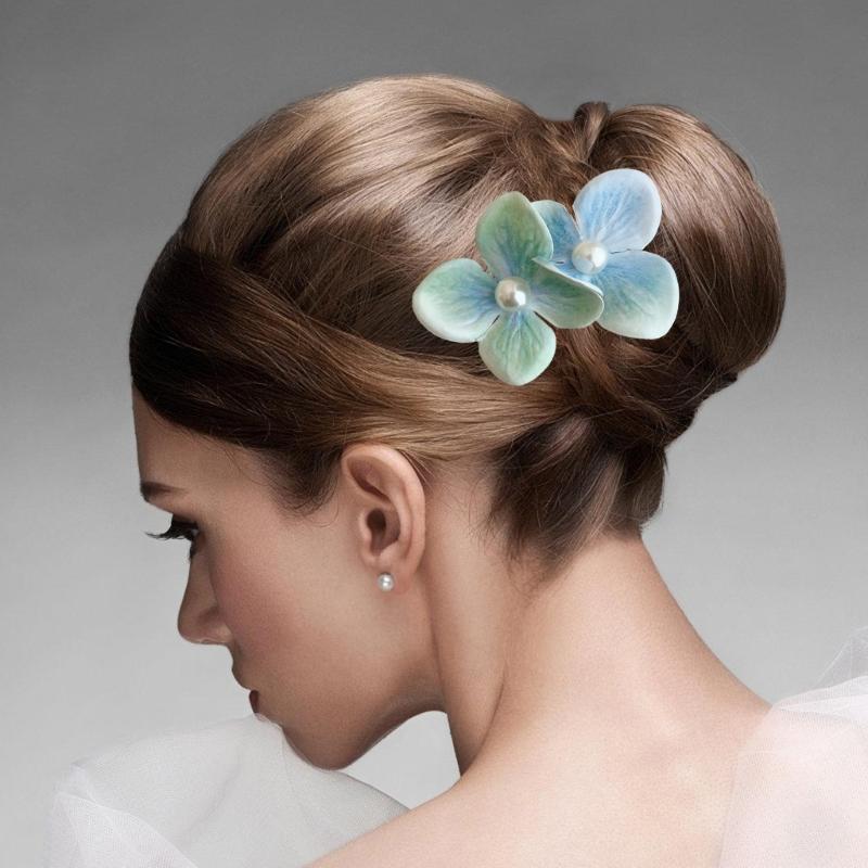Pince à Cheveux Fleurie Pince Latérale Pince Latérale Ornement de Cheveux de Fête Pince à Cheveux Fleurie Accessoire de Cheveux Parfait pour les Dames Élégantes