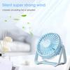 Table Fan 3 Speeds Rechargeable Portable Solid Color Quiet USB Mini Fan for Office