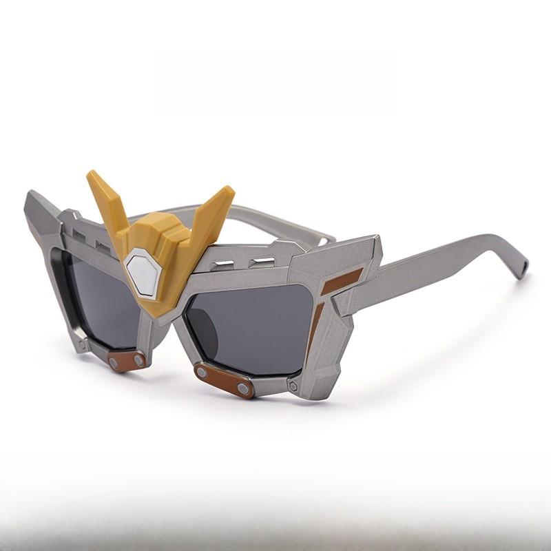 

Childrens Cartoon Mecha Warrior Sunglasses With Polarized Uv400 Protection For Outdoor Play And Fashion Silver Yellow