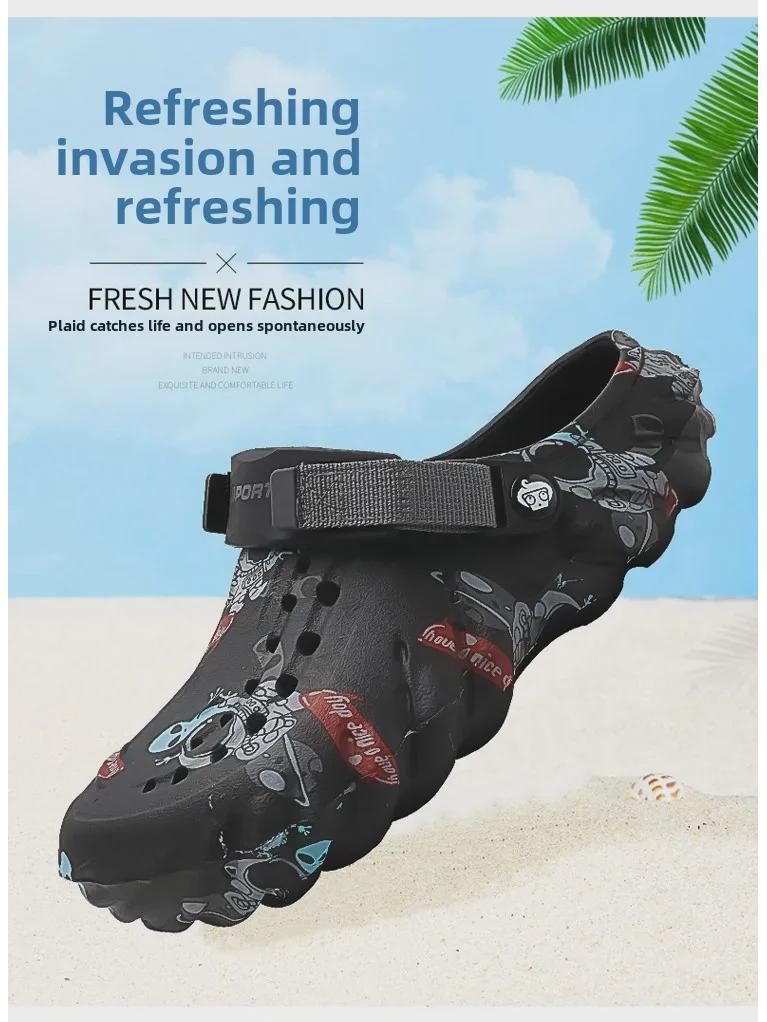 2024 Prodyšné letní plážové pantofle Baotou pro muže – Všestranné, mladistvé boty pro volný čas s dvojím účelem ve velkých velikostech.