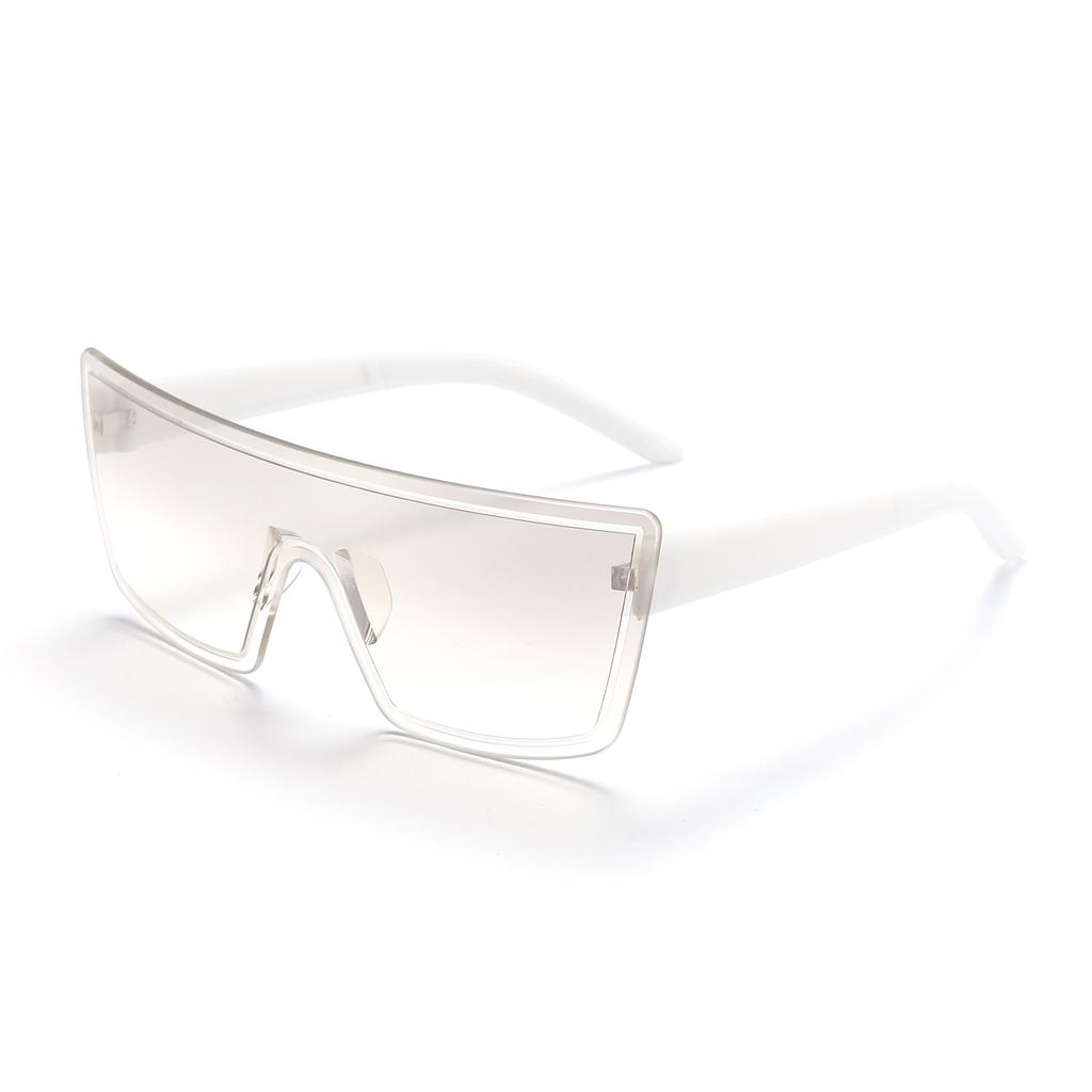 Unisex Square Concave Sunglasses High Quality One Piece Rimless Design UV400 Sunscreen for Outdoor Fashionable Street Shooting